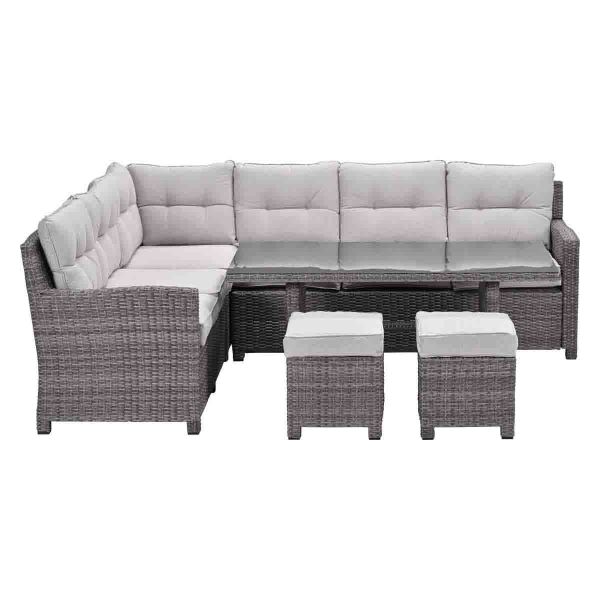 Lounge/dinnerset Blue Bird - 5-delig - links - organic grey / desert sand
