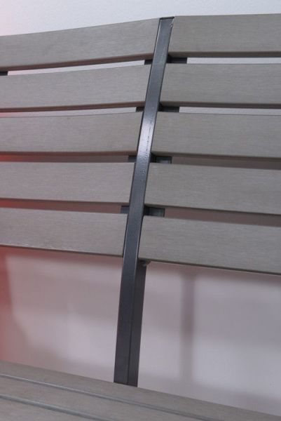 Detroit parkbank - aluminium - carbon black- carbon grey polywood