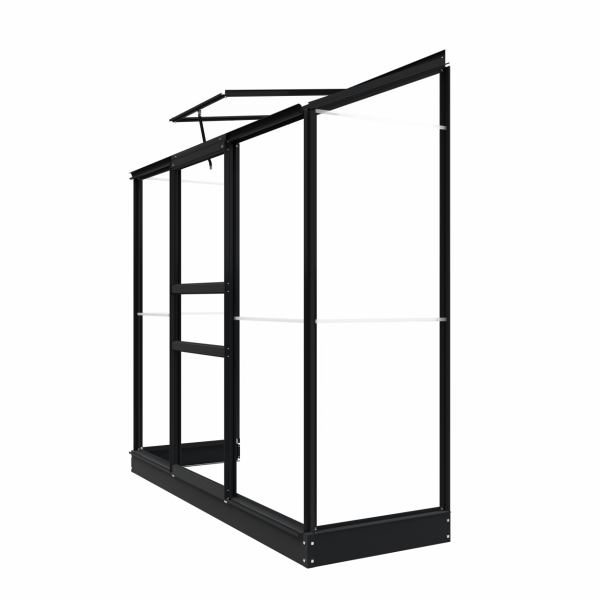 Muurkas Emma II - 194x69x194 cm - Zwart - Veiligheidsglas