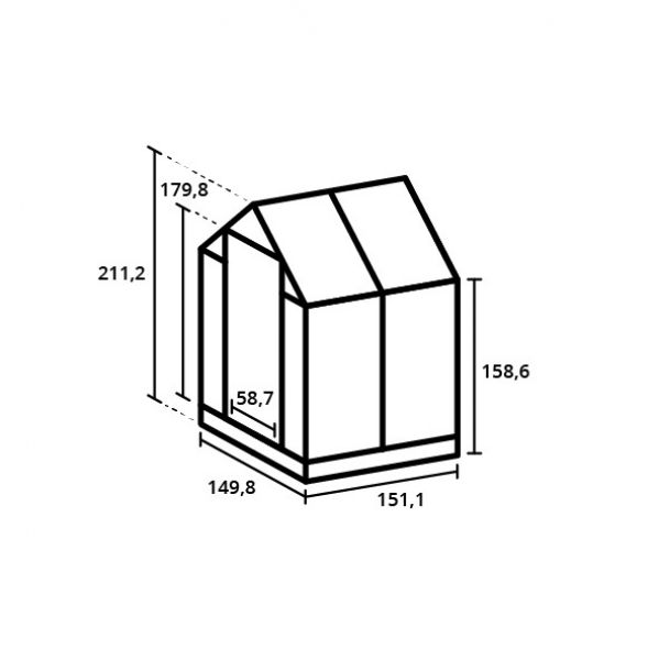 Royal Well Anne I tuinkas 150x150 cm groengrijs met 3mm veiligheidsglas (inclusief fundament)