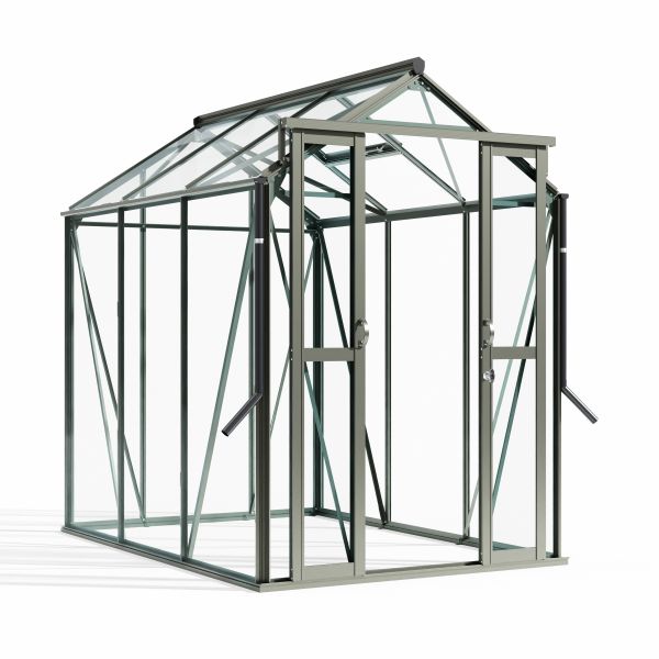 Royal Well Anne II tuinkas 150x220 cm groengrijs met 3mm veiligheidsglas (inclusief fundament)