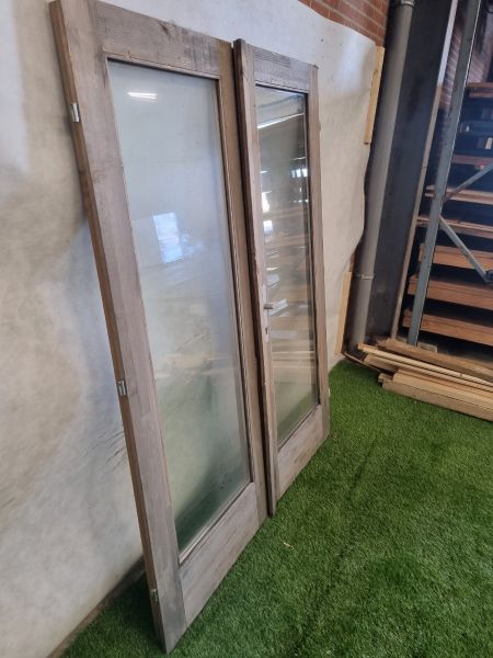 Dubbele houten deur – dubbel glas (188,5 x 146,5 cm) - SALE25117