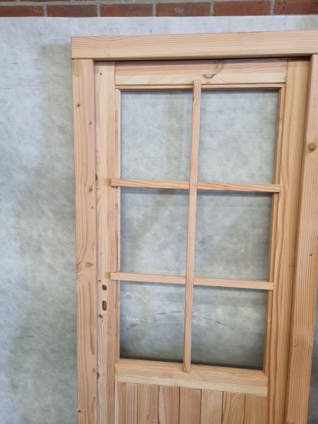 Nieuwe blanke houten deur – compleet met kozijn en toebehoren (201,5 x 96 cm) - SALE25118