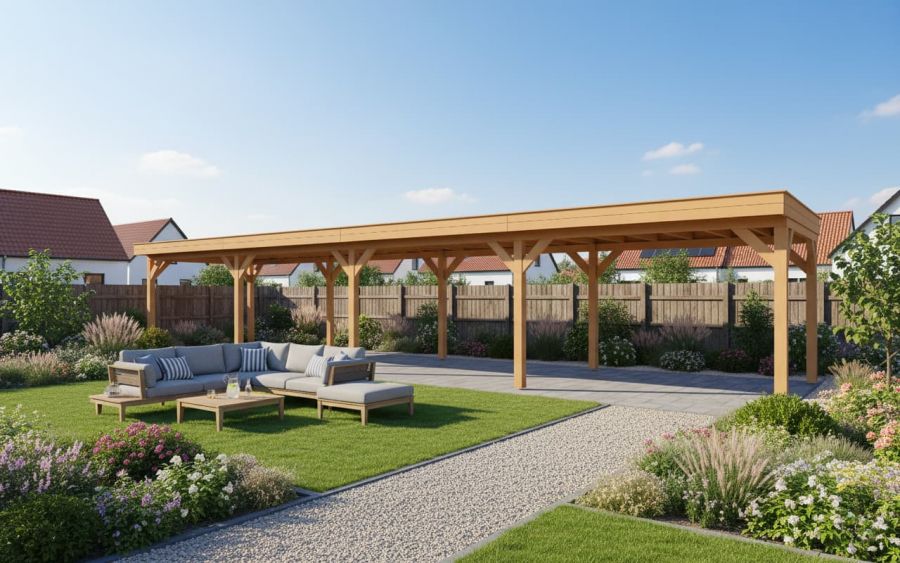YARD Outdoor SUBLIME overkapping plat dak 1400x350 cm Douglas blank