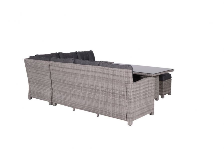 Garden Impressions Blue bird lounge/diningset - 5-delig - rechts - organic grey - reflex black - Showmodel Numansdorp, Hoofddorp, Woerden, Amersfoort & Wommelgem