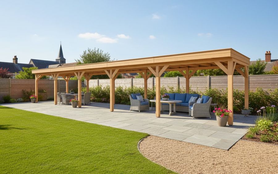 YARD Outdoor SUBLIME overkapping plat dak 1500x350 cm Douglas blank