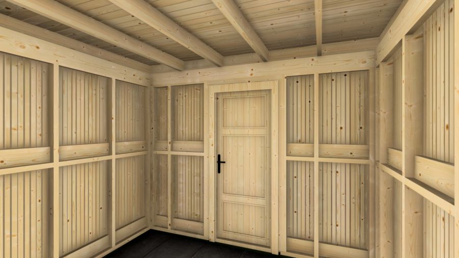 Poolhouse Trendy 300x300 cm + luifel 400 cm - onbehandeld