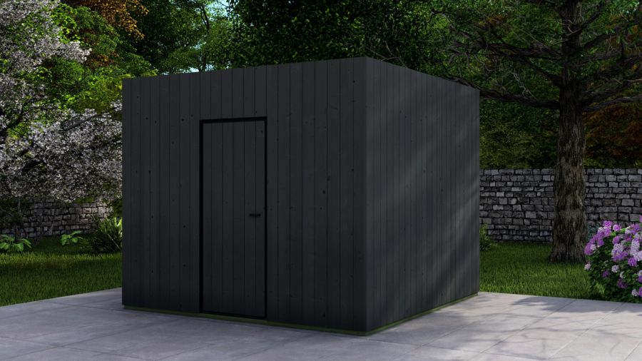 Poolhouse Trendy 300x300 cm - compleet zwart gecoat