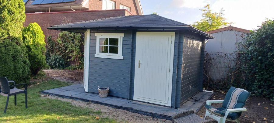 Interflex 4355 Hoekblokhut 300x440 cm 28 mm vuren exterieur gecoat