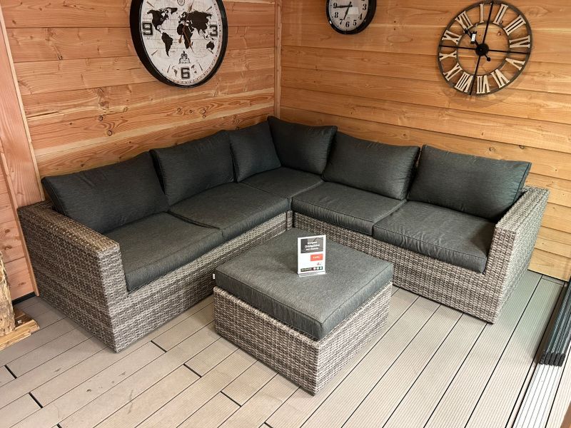 Garden Impressions Orangebird loungeset wicker 4-delig Grijs/Antraciet - Showmodel Numansdorp, Hoofddorp, Woerden & Wommelgem