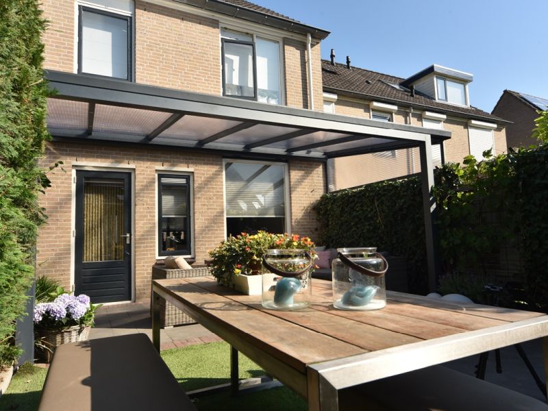 Greenline veranda 500x350 cm - 2 staanders - polycarbonaat dak