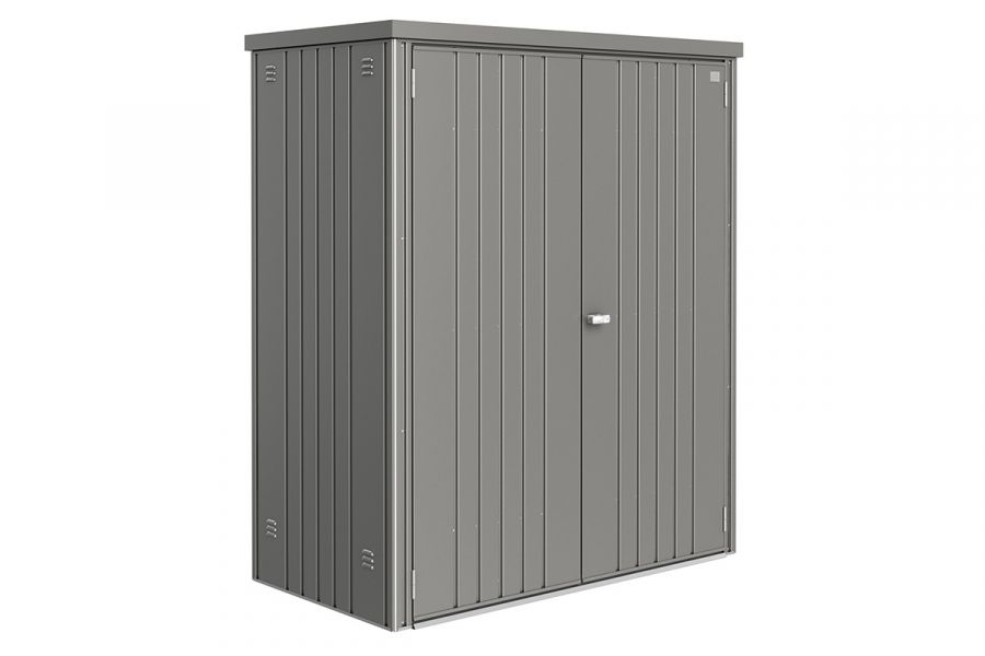 Biohort Metalen Tuinkast 150 - Dubbele deur - Kwartsgrijs - 155x83x182,5 cm