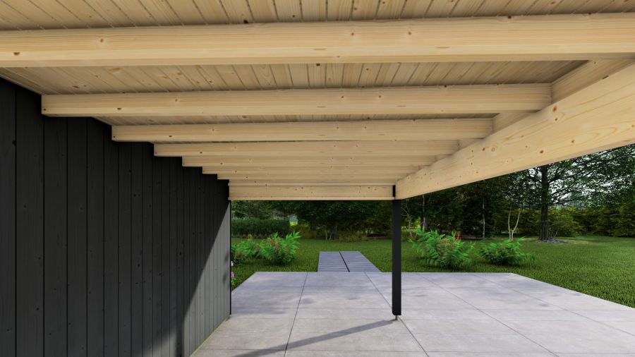 Poolhouse Trendy 300x300 cm + luifel 400 cm - exterieur zwart gecoat