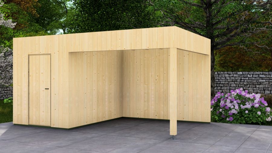 Poolhouse Trendy 200x300 cm + luifel 300 cm - onbehandeld