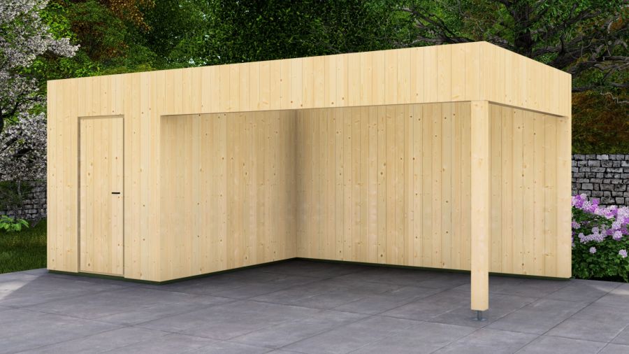 Poolhouse Trendy 200x300 cm + luifel 400 cm - onbehandeld