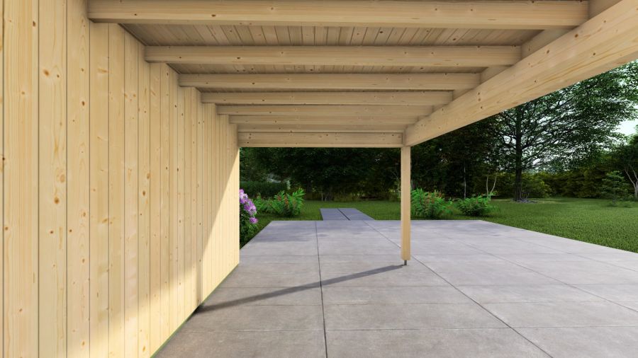 Poolhouse Trendy 200x300 cm + luifel 400 cm - onbehandeld
