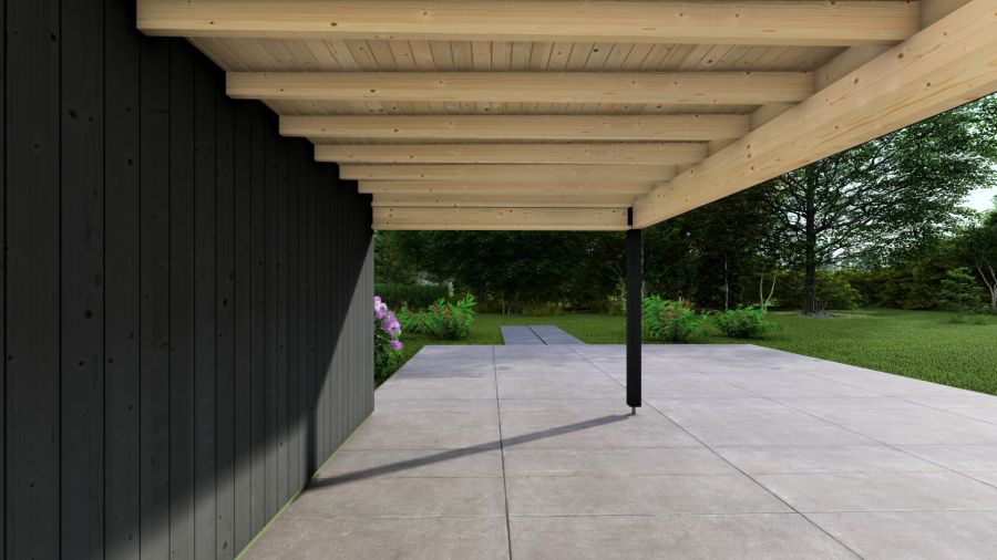 Poolhouse Trendy 200x300 cm + luifel 400 cm - exterieur zwart gecoat