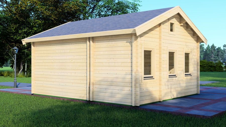 Chalet Edelweiss 600x510 cm incl. vloer, ramen en deuren