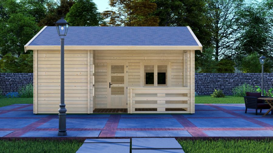 Chalet Edelweiss 600x510 cm incl. vloer, ramen en deuren