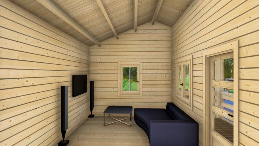 Chalet Edelweiss 600x510 cm incl. vloer, ramen en deuren