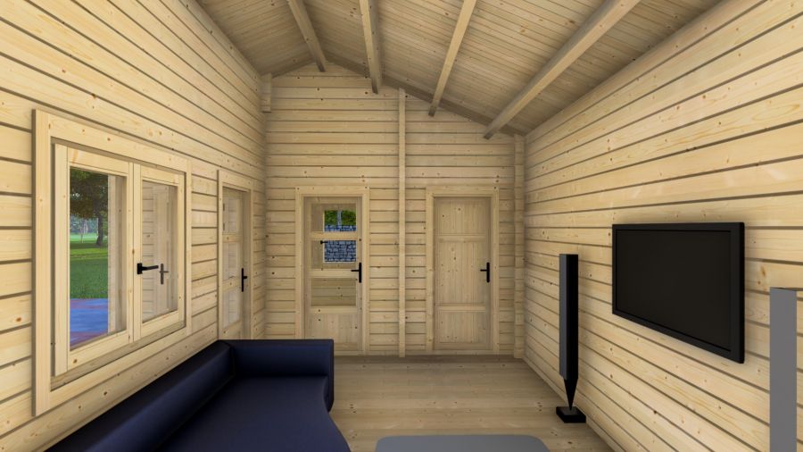 Chalet Edelweiss 600x510 cm incl. vloer, ramen en deuren