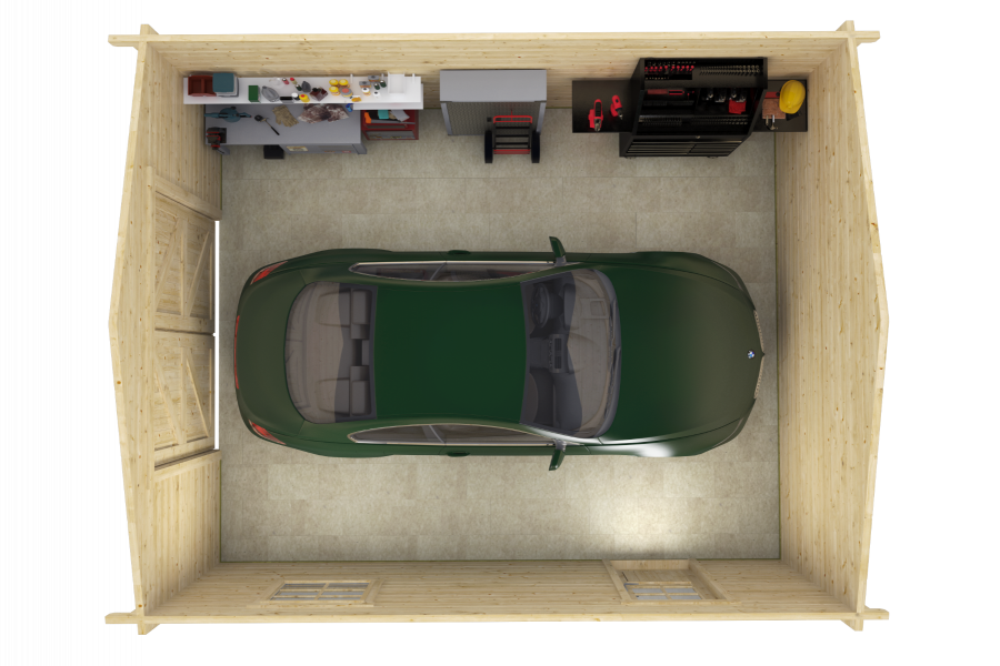 Tuindeco Rydell garage 470x570 cm 58 mm vuren honing geïmpregneerd