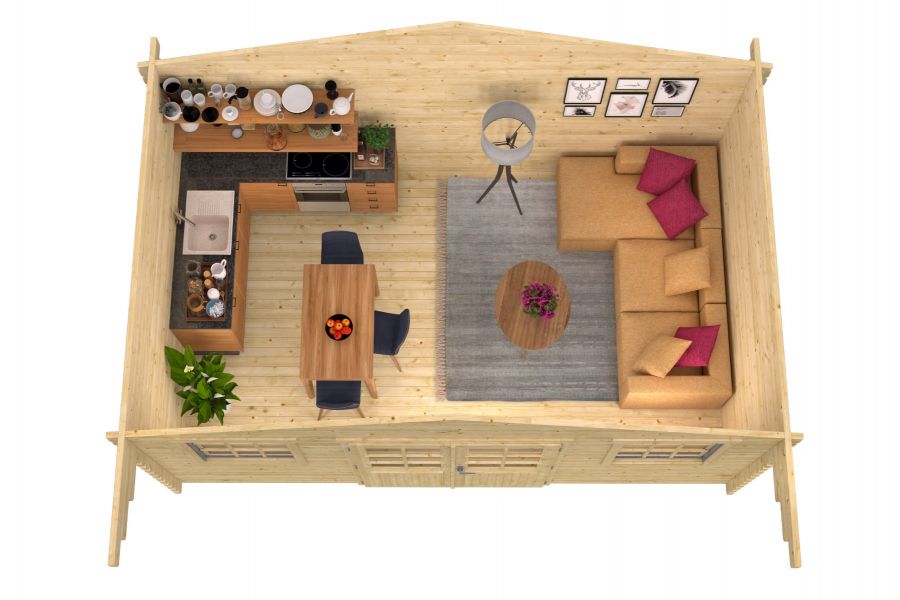 Tuindeco Rome Blokhut 500x320 cm 45 mm vuren honing geïmpregneerd
