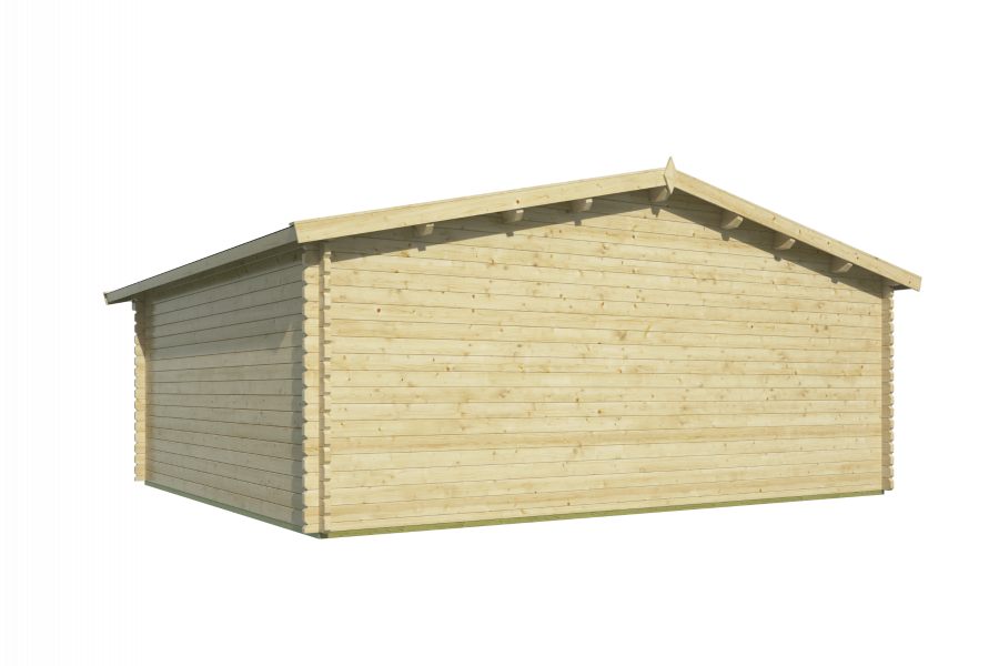 Tuindeco Tova blokhut 595x500 cm + luifel 75 cm 44 mm vuren red class wood geïmpregneerd