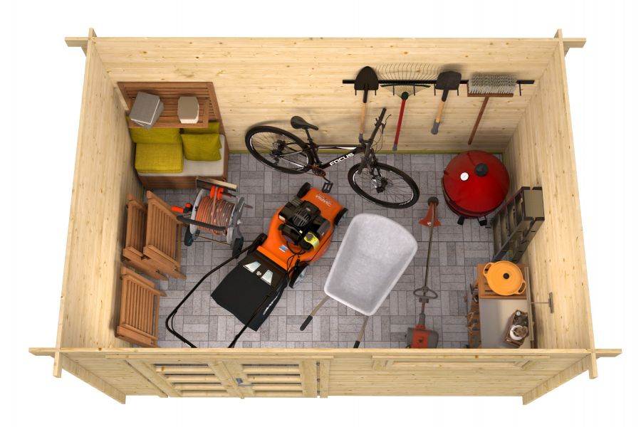 Tuindeco Uddel Blokhut 380 x 260 cm - Red class wood geïmpregneerd