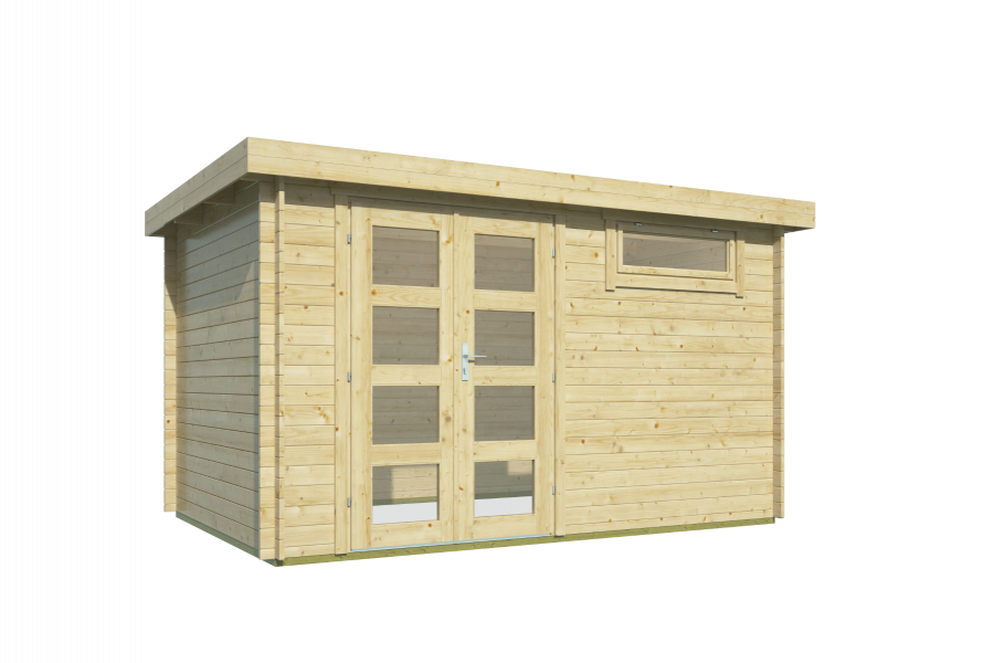 Tuindeco Uddel Blokhut 380 x 260 cm 28 mm vuren honing geïmpregneerd