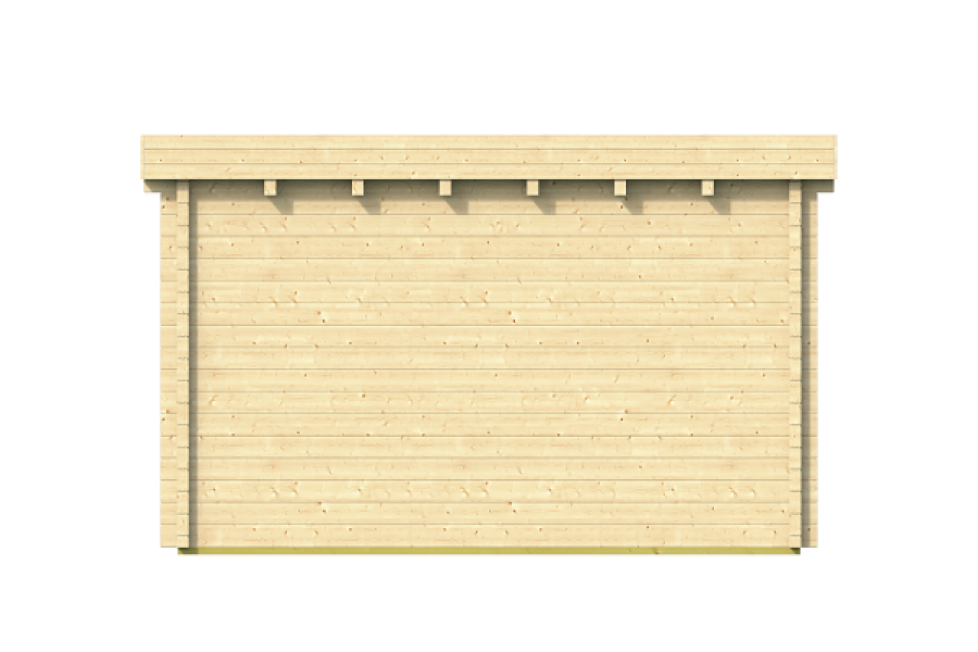Blokhut Whitegate 400x280 cm + luifel 120 cm - Grijs geïmpregneerd