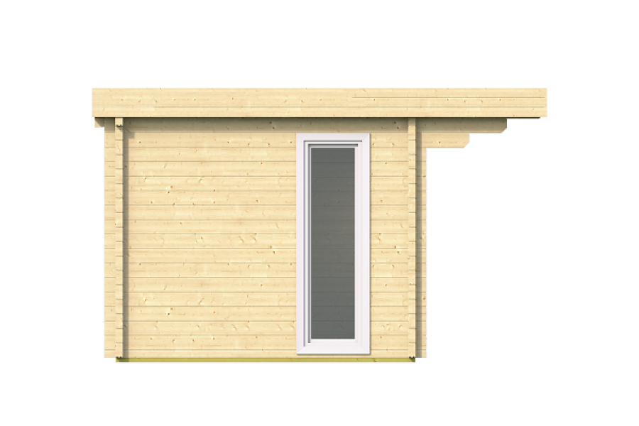 Blokhut Whitegate 400x280 cm + luifel 120 cm - Grijs geïmpregneerd