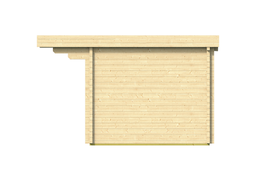 Tuindeco Whitegate Blokhut 400x280 cm + luifel 120 cm 70mm vuren groen geïmpregneerd