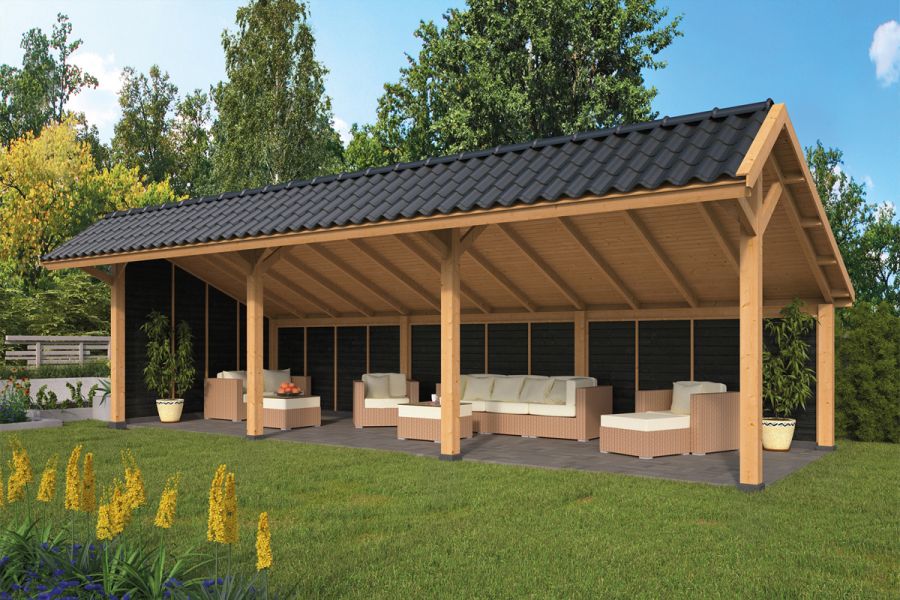 Lariks/Douglas Kapschuur Bergen L type 6 zwart 678x306 cm