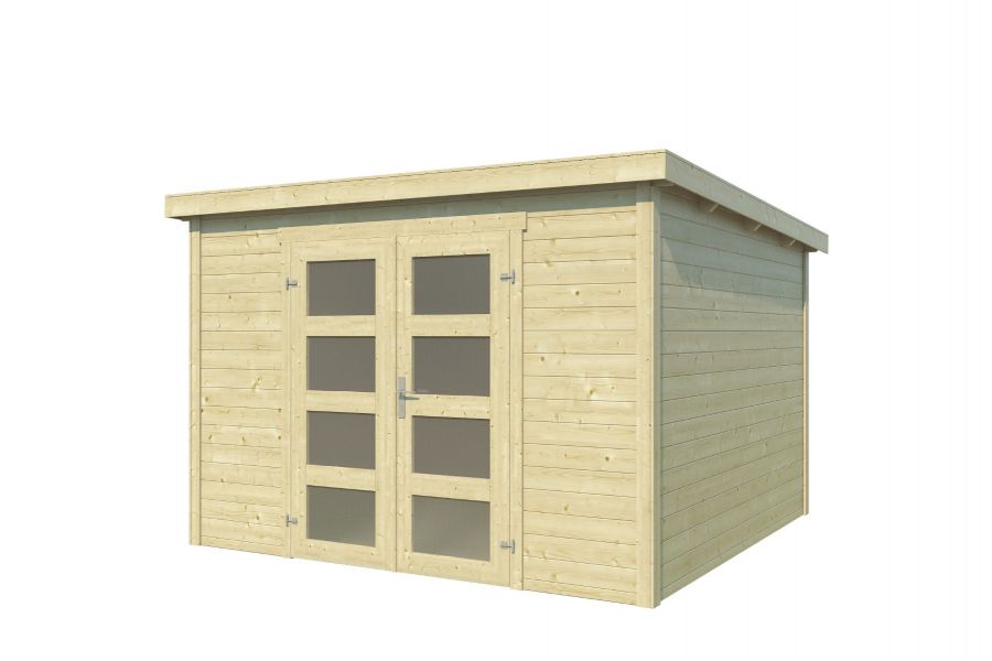 Blokhut Bart 300x300cm 28mm vuren blank