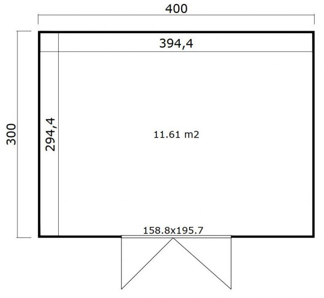 Outdoor Life Quby blokhut 400x300 cm 28 mm vuren blank