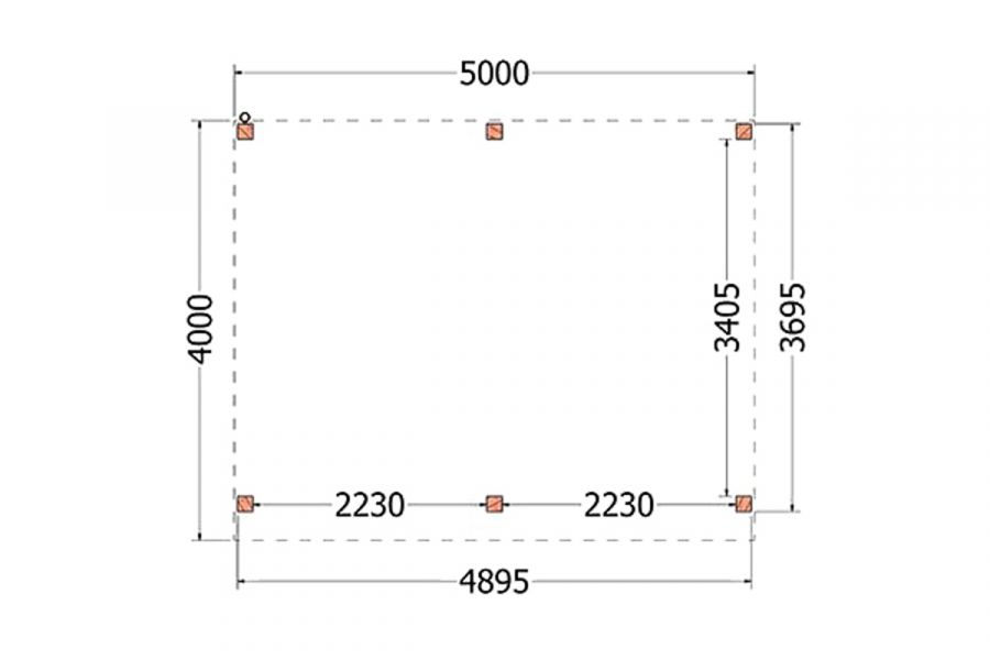 Trendhout Overkapping Mensa 500x400 cm