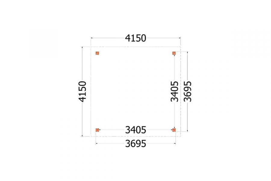 Trendhout Overkapping Siena 415x415 cm