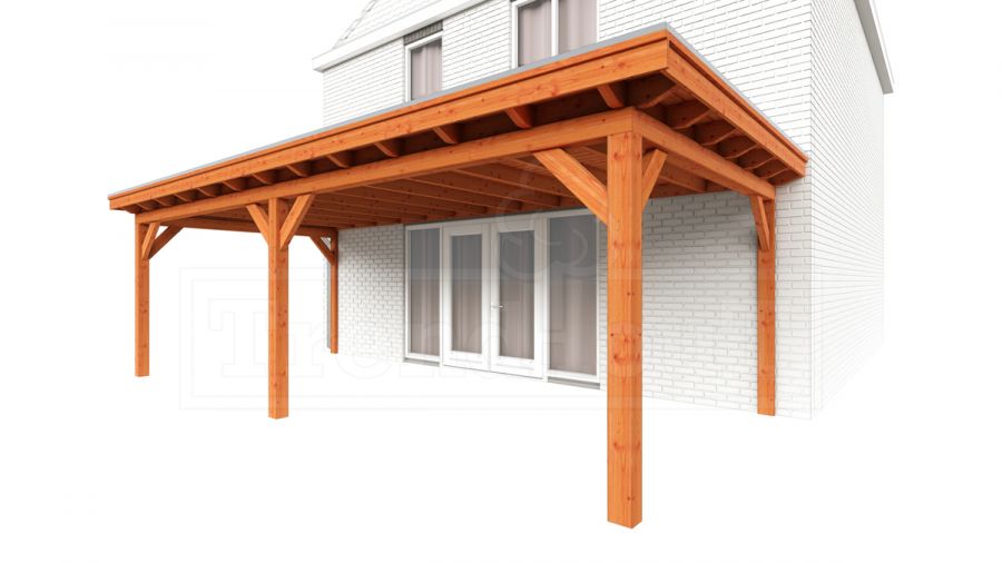 Trendhout Aanbouwveranda Lucca 790x390 cm - Plat dak