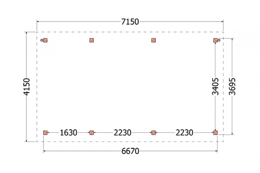 Overkapping Siena 715x415 cm