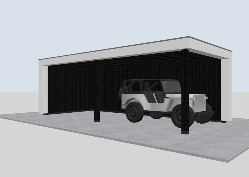 Buitenverblijf Verona model links 750 x 335 cm