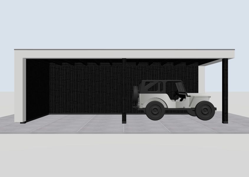 Buitenverblijf Verona model links 750 x 335 cm