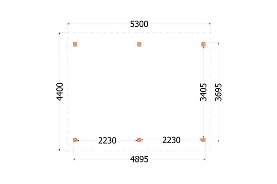 Trendhout Buitenverblijf zadeldak XL 530x440 cm