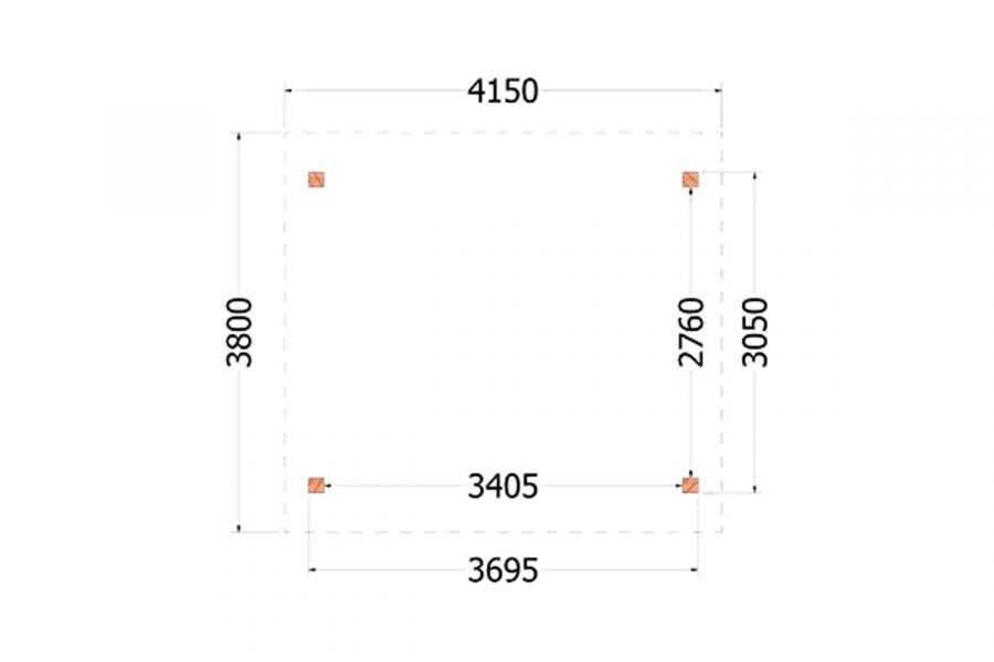 Trendhout Kapschuur de Hoeve XL 415x380 cm