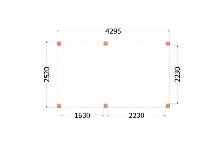 Trendhout Overkapping Palermo 430x255 cm
