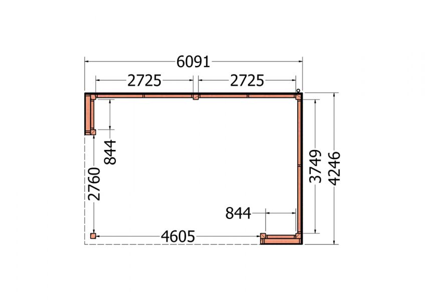 Trendhout Buitenverblijf Capri 610x425 - Plat dak model rechts