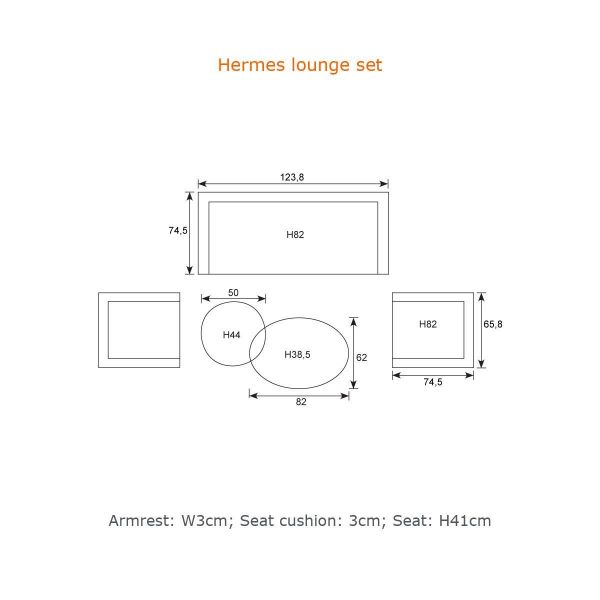 Hermes loungeset - 5-delig - carbon black