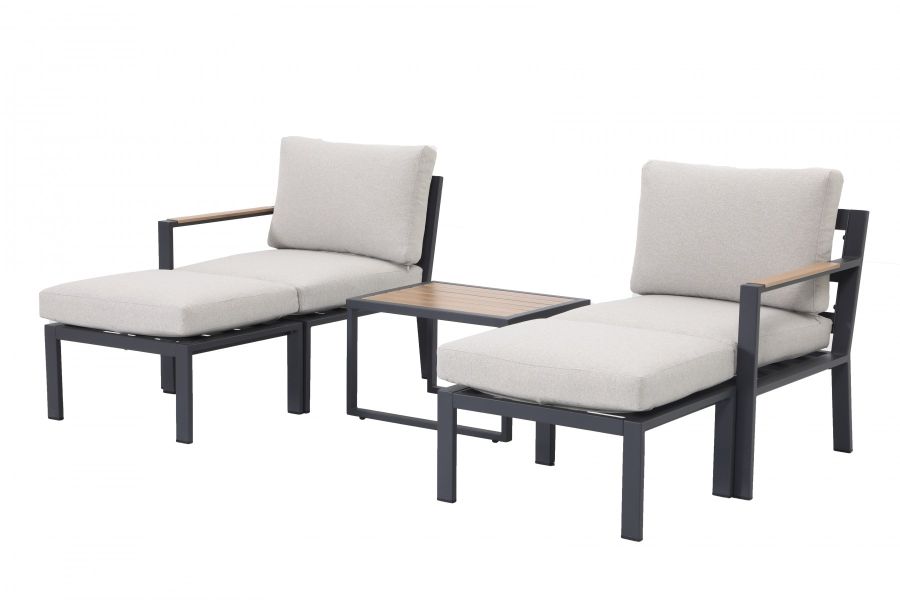 Garden Impressions Cinto loungeset 5-delig carbon black / light teak / desert sand