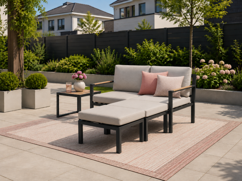Garden Impressions Cinto loungeset 5-delig carbon black / light teak / desert sand