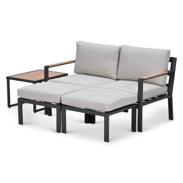 Garden Impressions Cinto loungeset 5-delig carbon black / light teak / desert sand